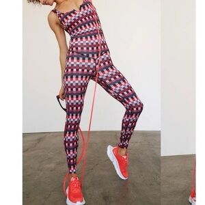 NEW 💜 Free People Movement-Lose Control Print DareDevil Jumpsuit size small